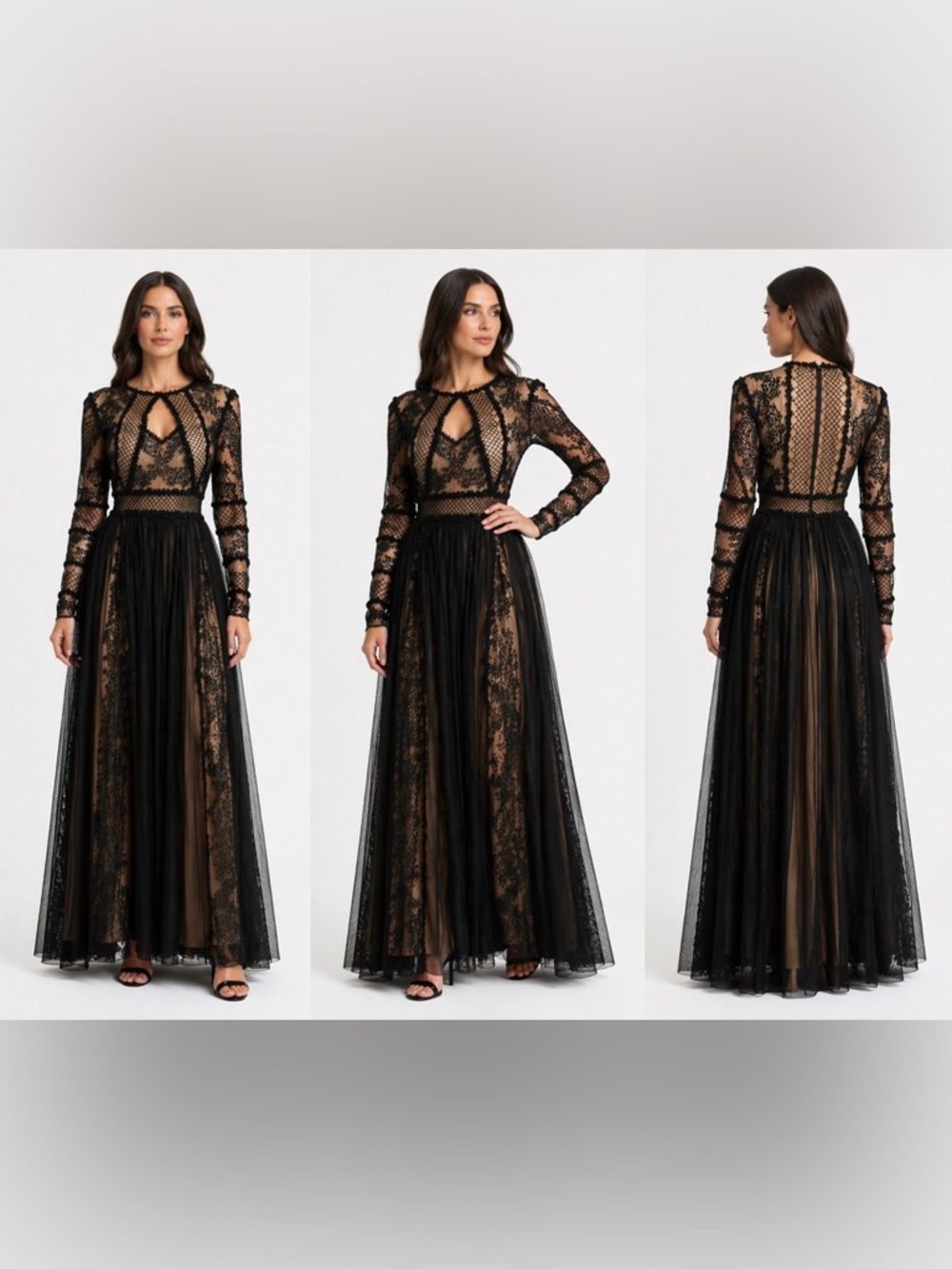 ZUHAIR MURAD silk & lace maxi dress - Picture 4 of 14